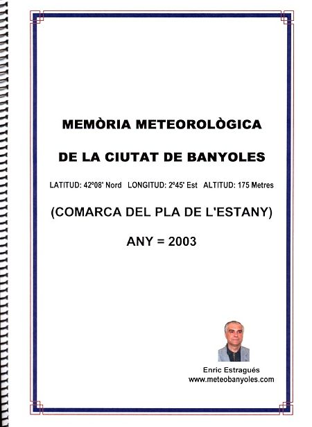 Resum meteorològic de Banyoles 2003